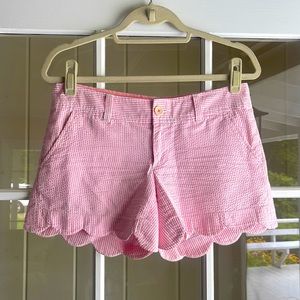Lilly Pulitzer Pink Scalloped Seersucker Shorts